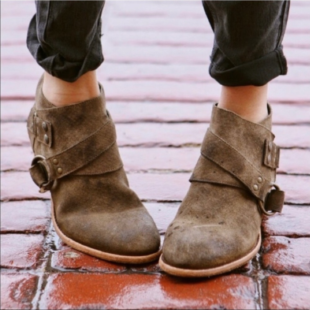 Free People leather wrap boots